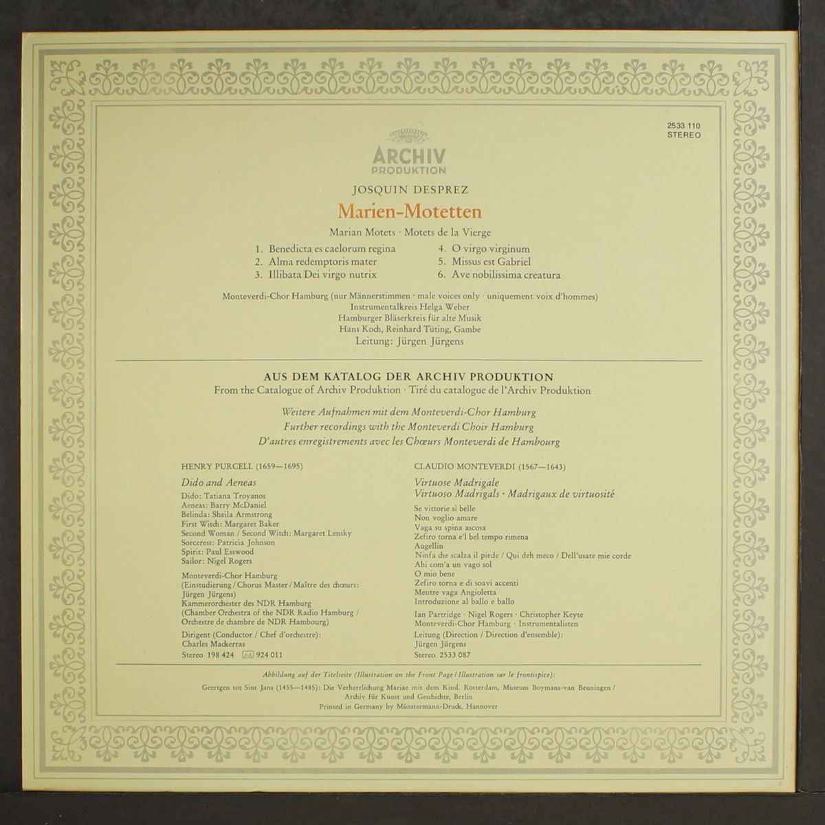 desprez: marian motets by JURGEN JURGENS
