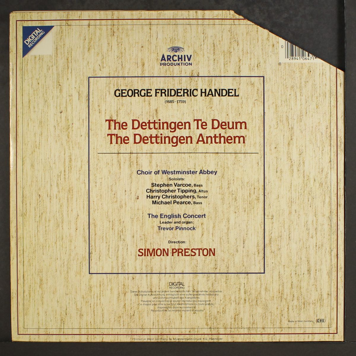 handel: dettingen anthem by SIMON PRESTON