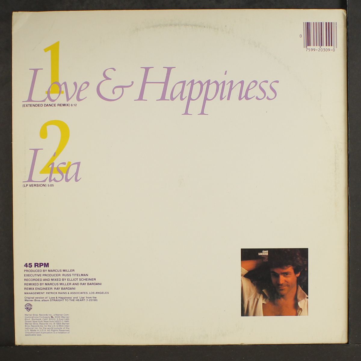 love & happiness / lisa by DAVID SANBORN