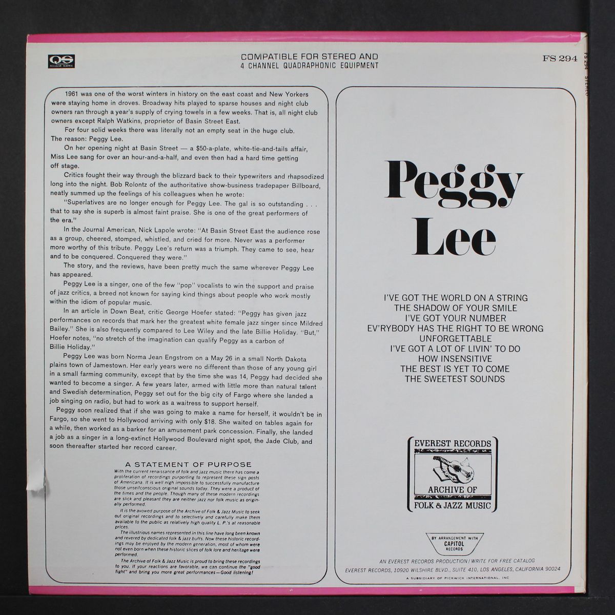 peggy lee by PEGGY LEE