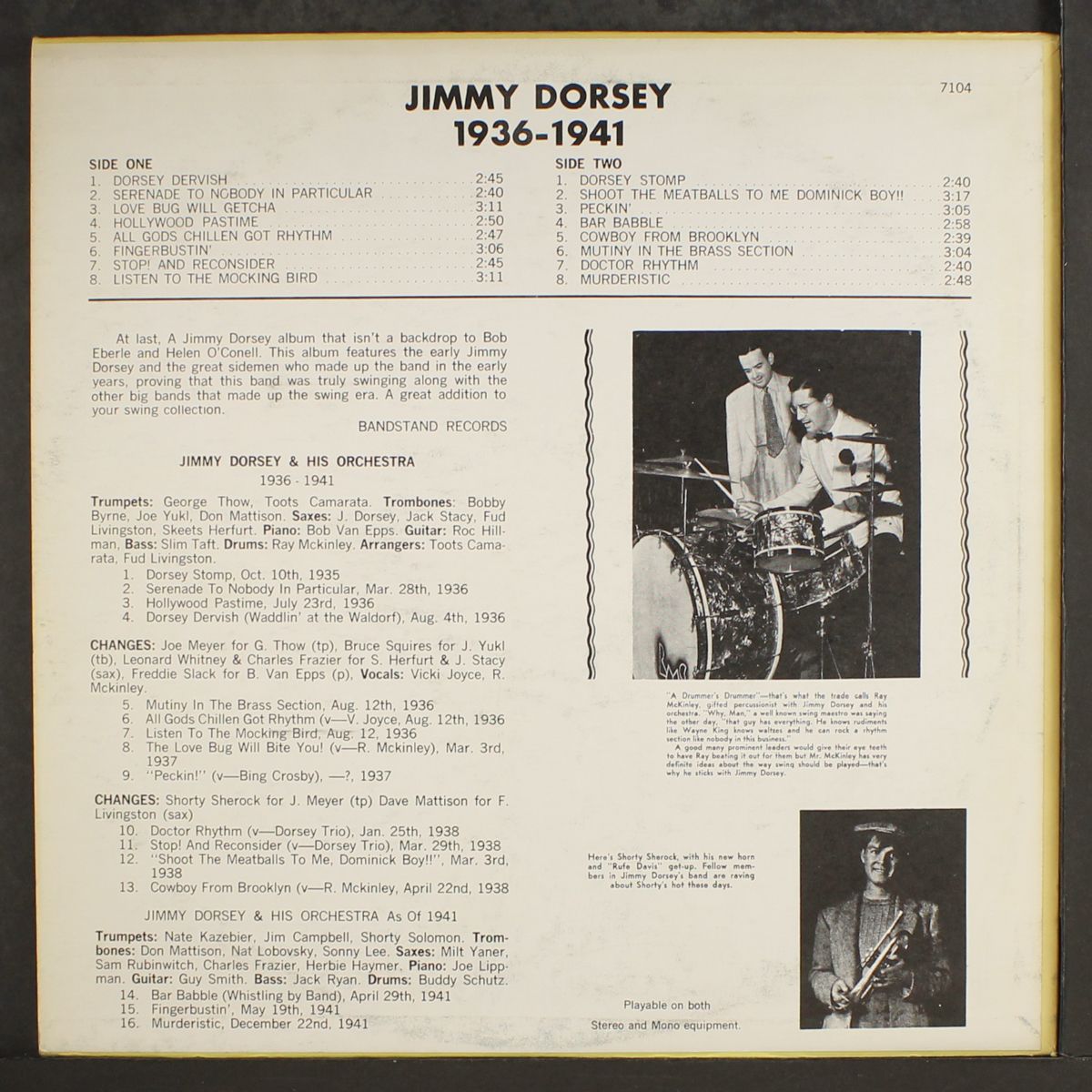the early years 1936-41 by JIMMY DORSEY
