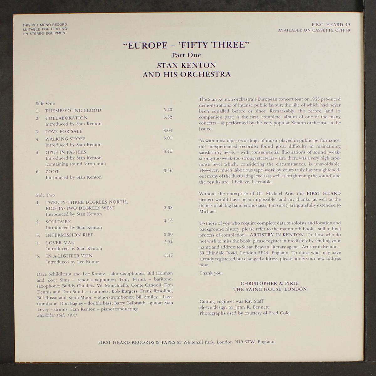 europe'53 part one by STAN KENTON