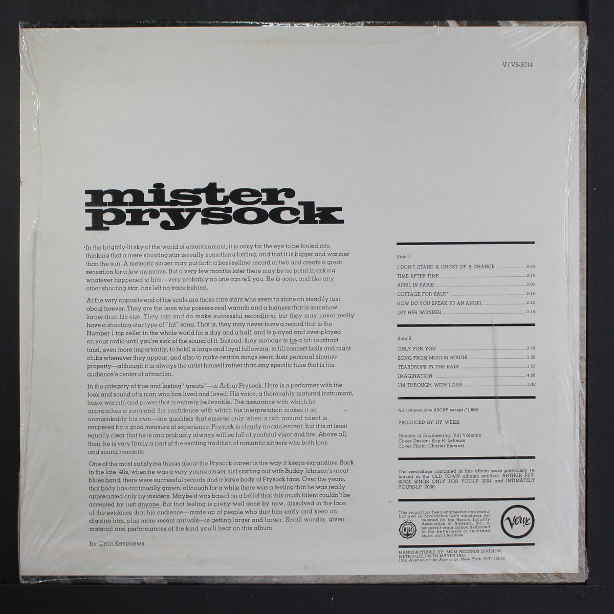 mister prysock by ARTHUR PRYSOCK