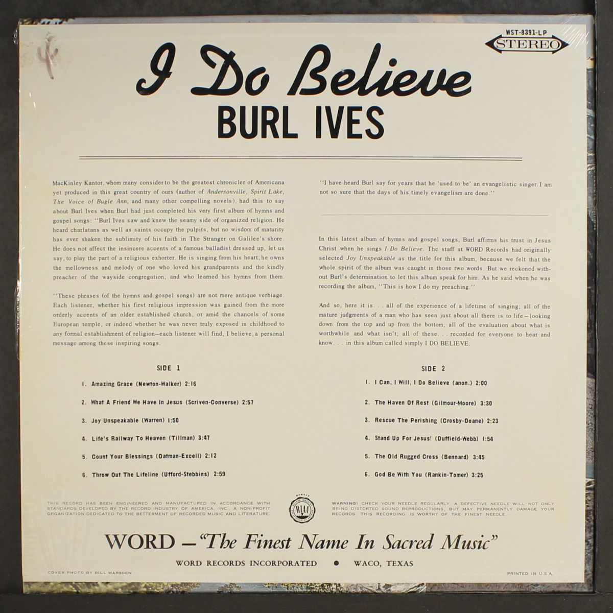 i do believe by BURL IVES