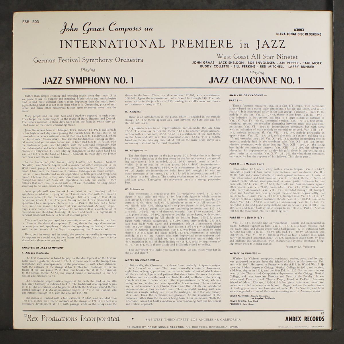 premiere in jazz by JOHN GRAAS