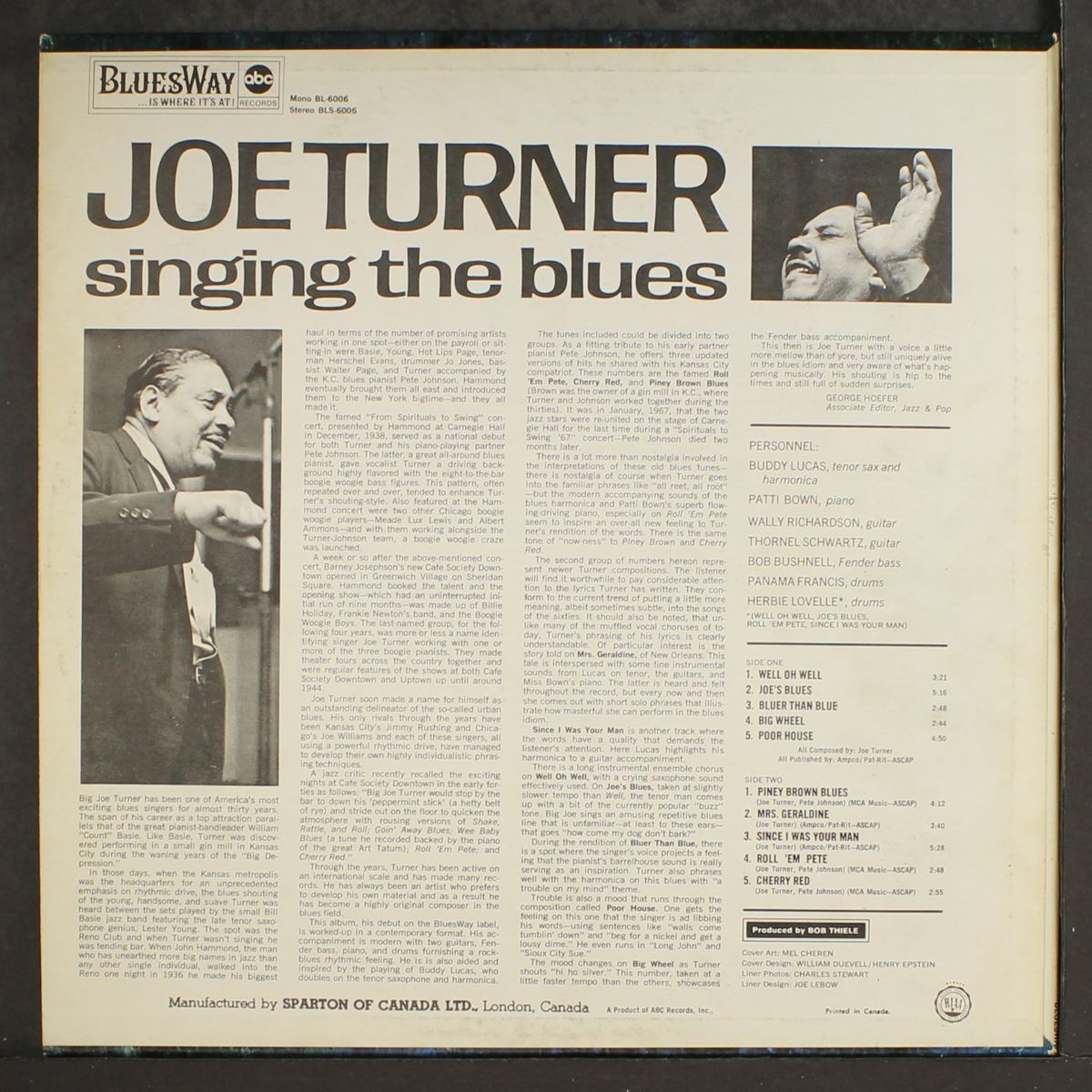 singing the blues by JOE TURNER
