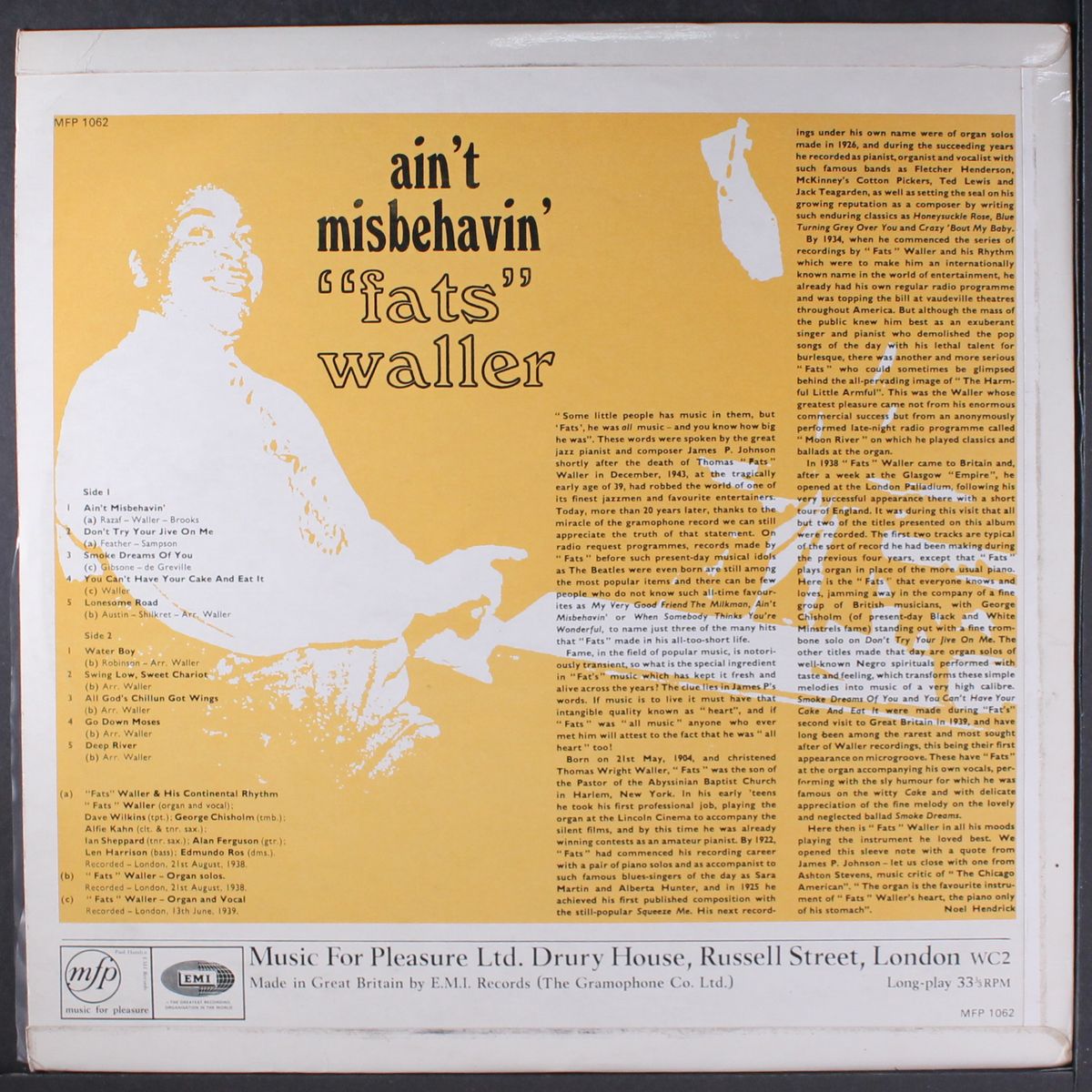 ain't misbehavin' by FATS WALLER