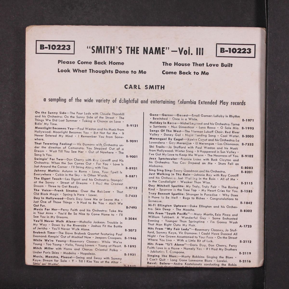 smith's the name vol. 3 by CARL SMITH