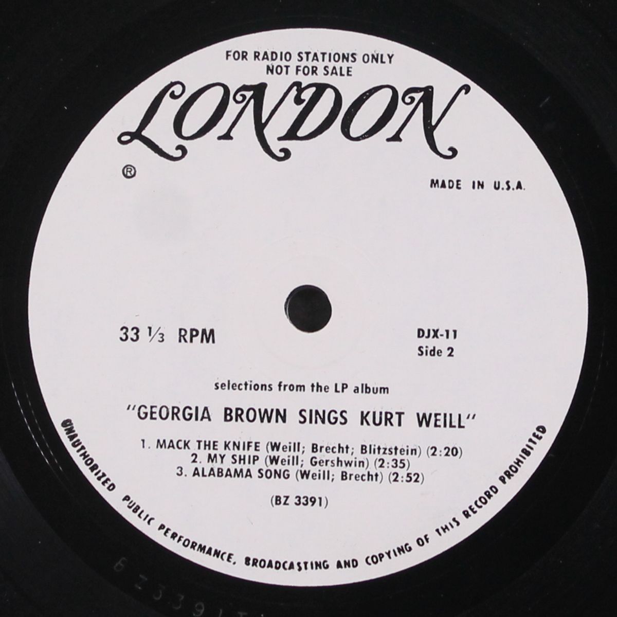 sings kurt weill 6 songs by GEORGIA BROWN