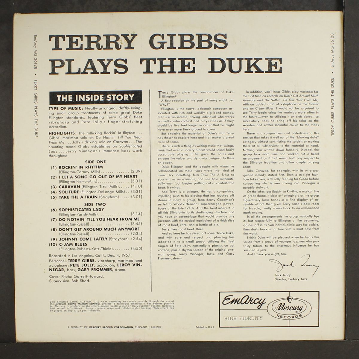 plays the duke by TERRY GIBBS