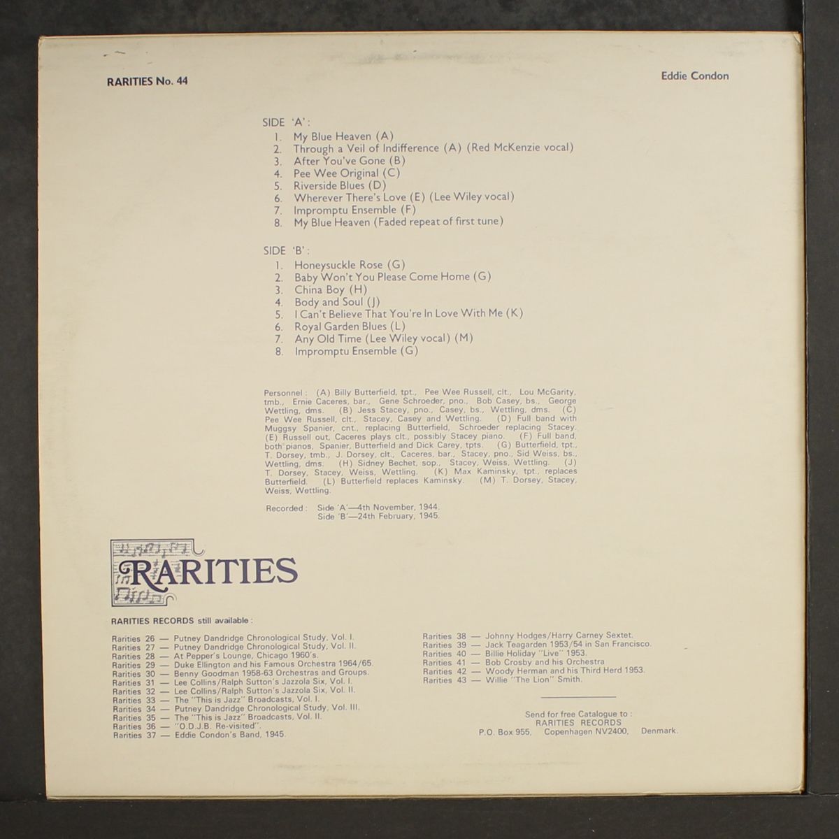 featuring the dorsey brothers by EDDIE CONDON