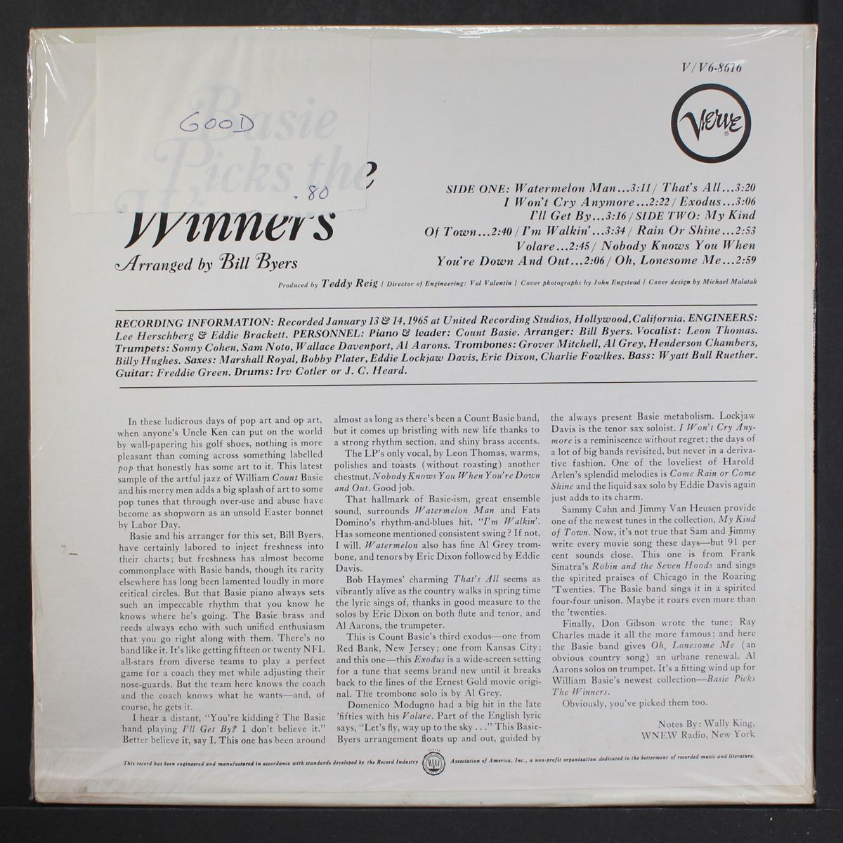 basie picks the winners by COUNT BASIE