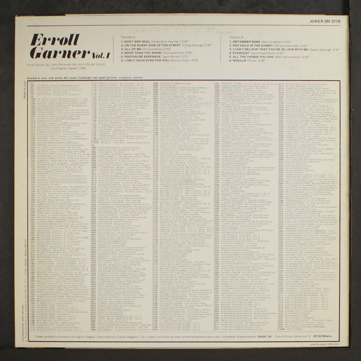 errol garner, vol. 1 by ERROL GARNER