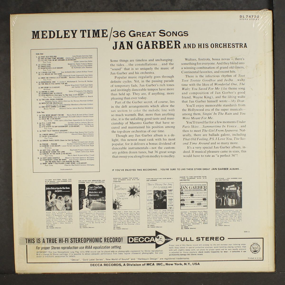 medley time by JAN GARBER