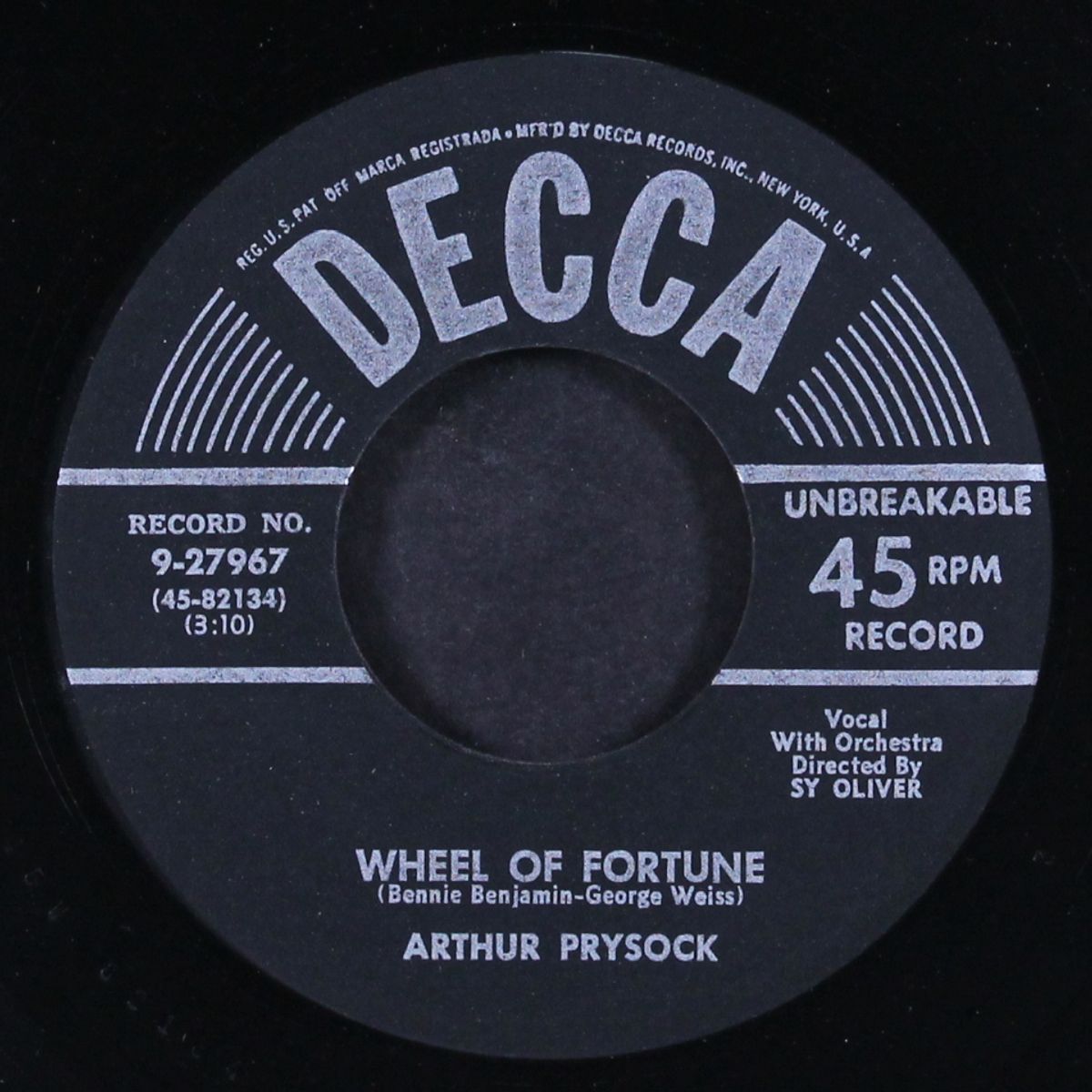 wheel of fortune / 'til the stars fall in the ocean by ARTHUR PRYSOCK