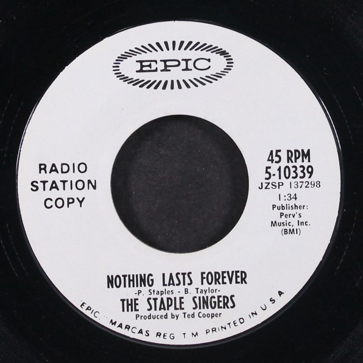 crying in the chapel / nothing lasts forever by MAVIS STAPLES