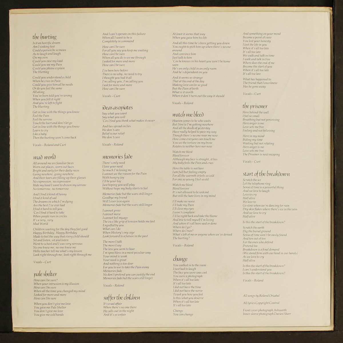 the hurting by TEARS FOR FEARS