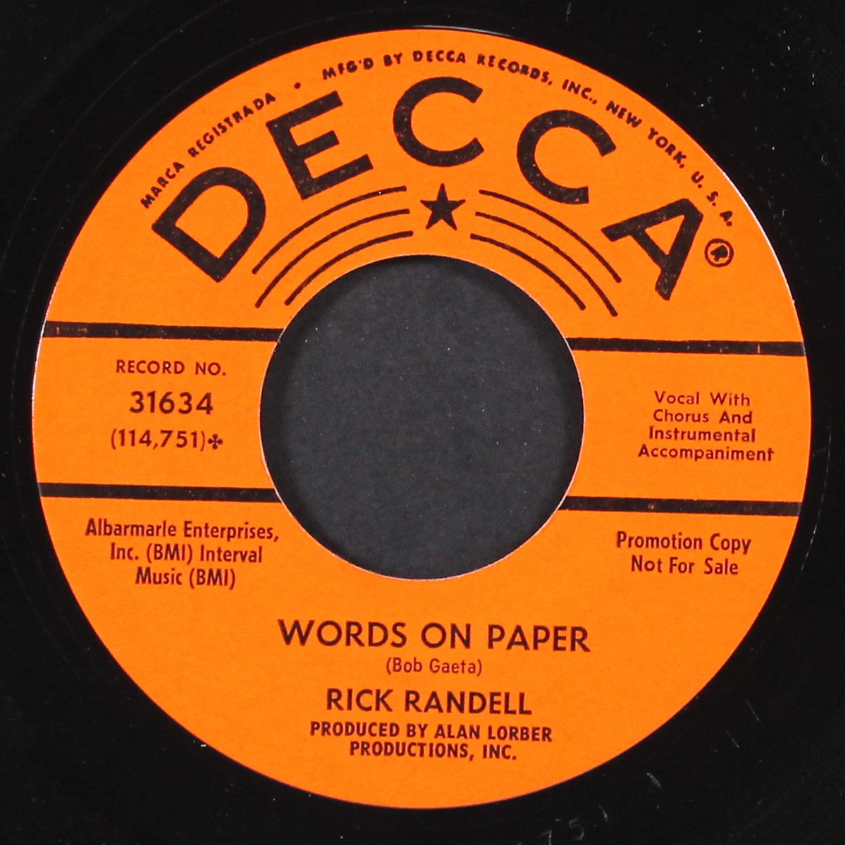 words on paper / debbie by RICK RANDELL