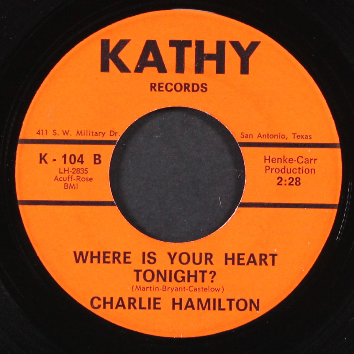 suzie won't dance / where is your heart tonight by CHARLIE HAMILTON