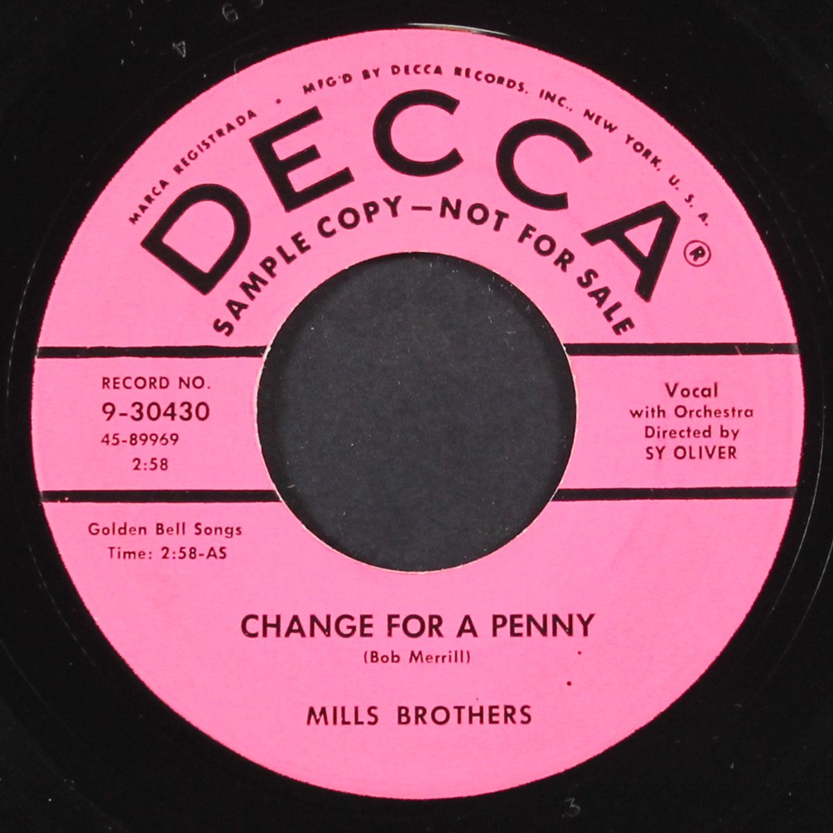 change for a penny by MILLS BROTHERS