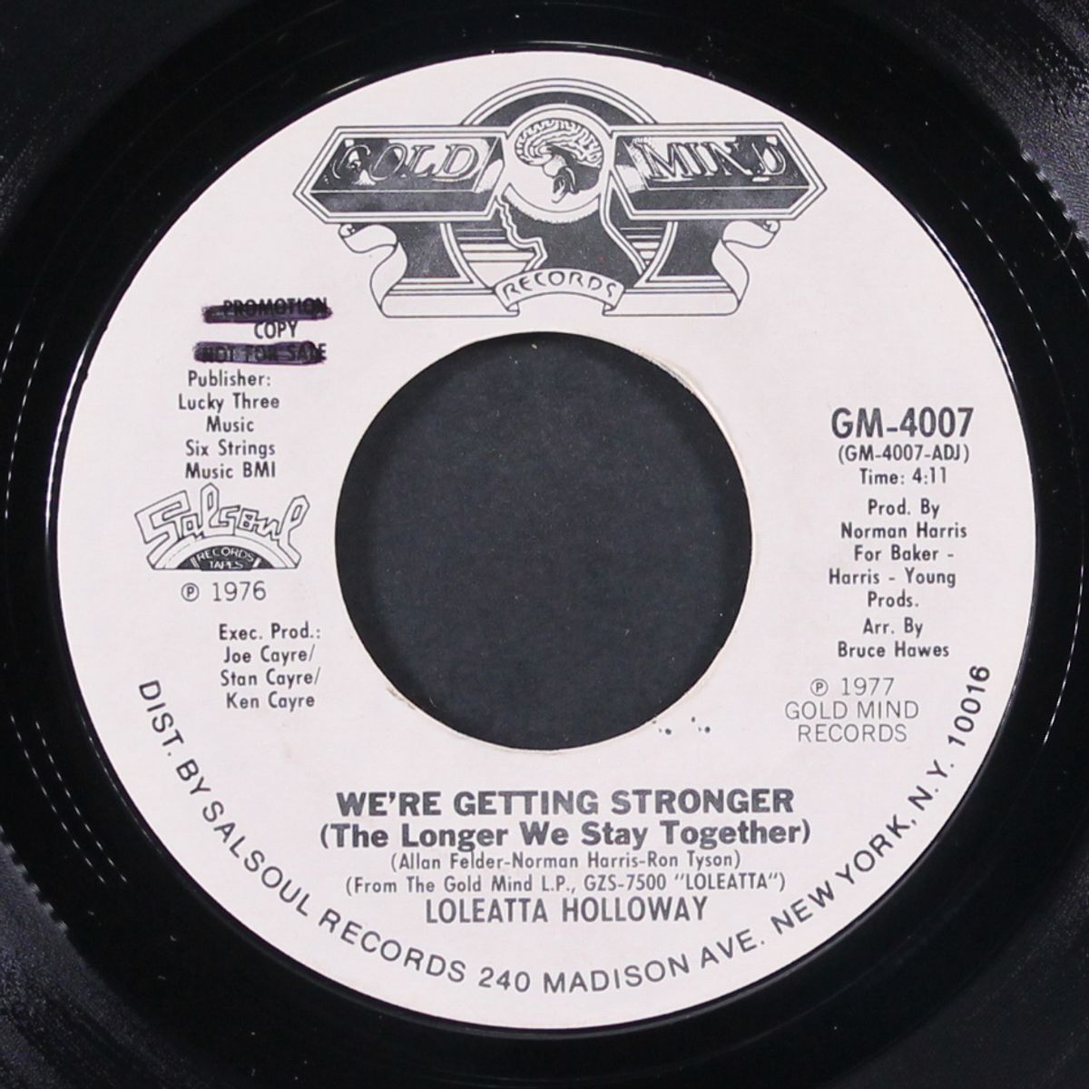 we're getting stronger (the longer we stay together) / that's how heartaches are made by LOLEATTA HOLLOWAY