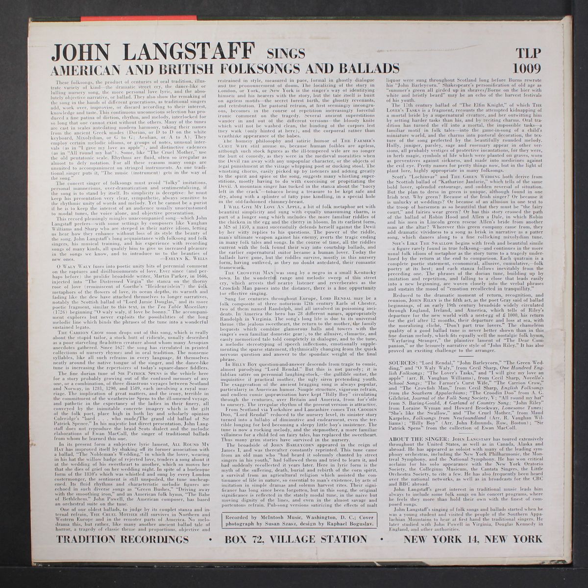 american & british folk songs and ballad by JOHN LANGSTAFF