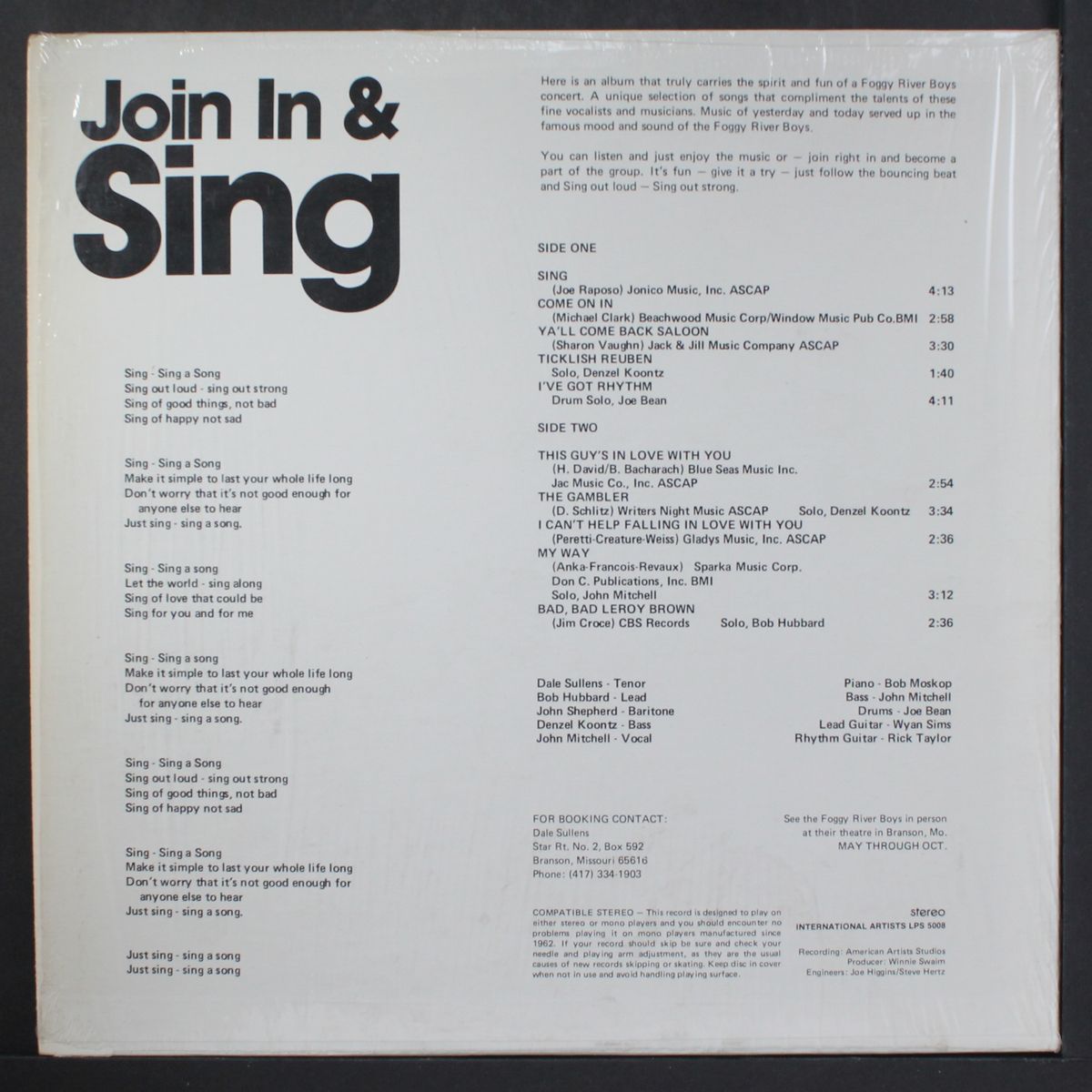 sing by FOGGY RIVER BOYS