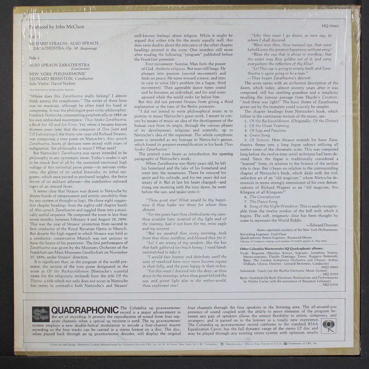 strauss: also sprach zarathustra by LEONARD BERNSTEIN