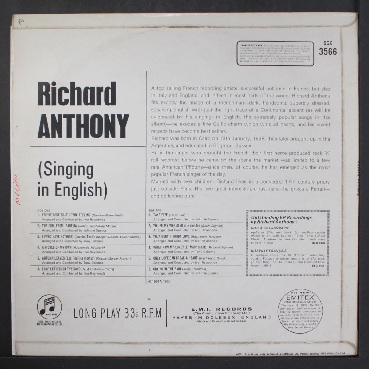 richard anthony by RICHARD ANTHONY