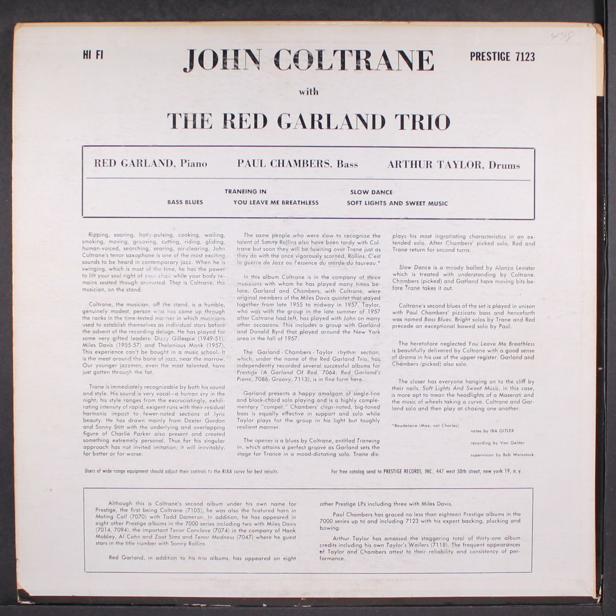 with red garland trio by JOHN COLTRANE