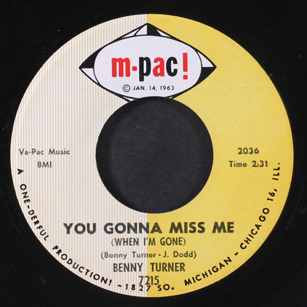 love me / you gonna miss me by BENNY TURNER