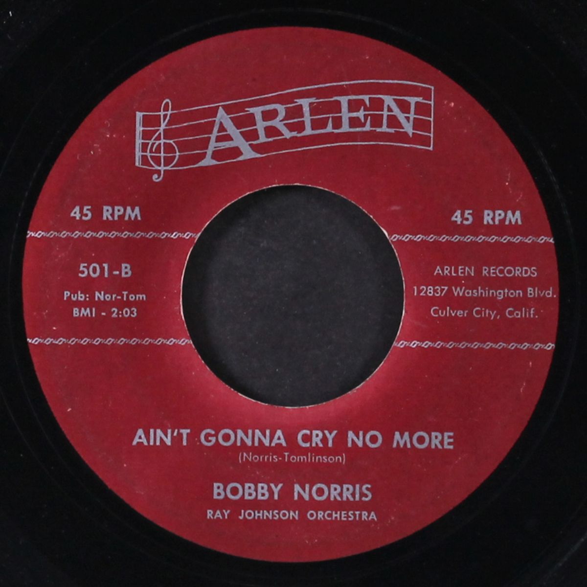 ain't gonna cry no more / lonely woman by BOBBY NORRIS