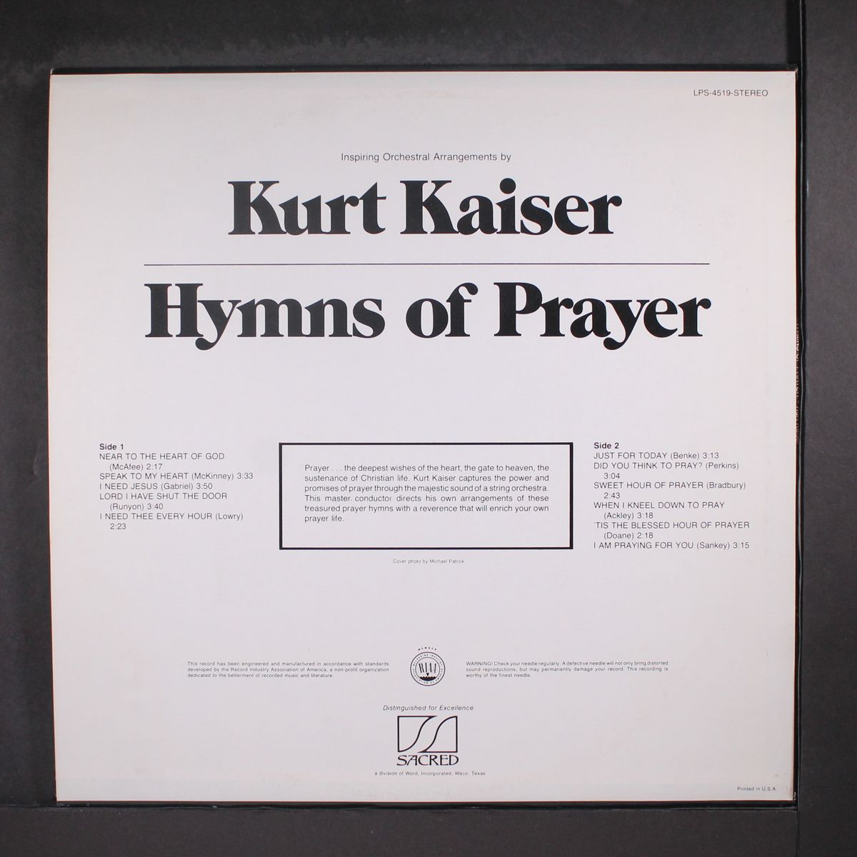 hymns of prayer by KURT KAISER