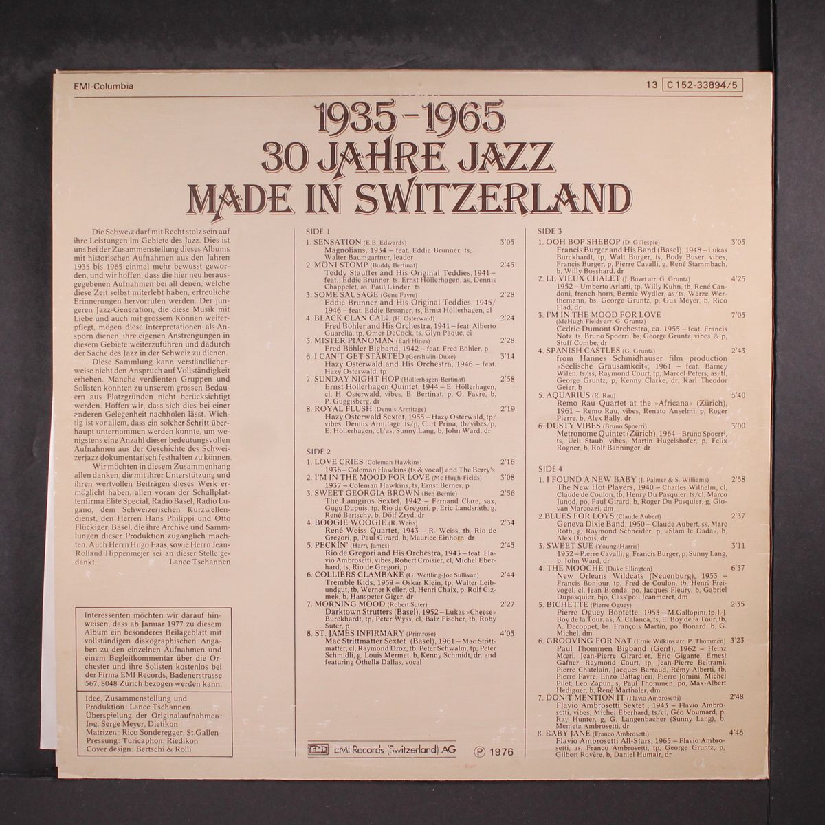 30 jahre jazz made in switzerland by VARIOUS