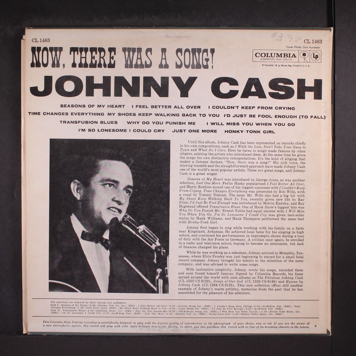 now, there was a song! by JOHNNY CASH