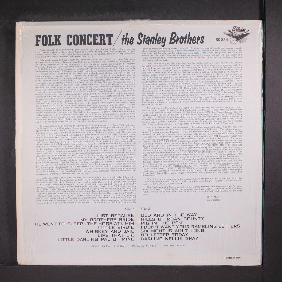 folk concert by STANLEY BROTHERS