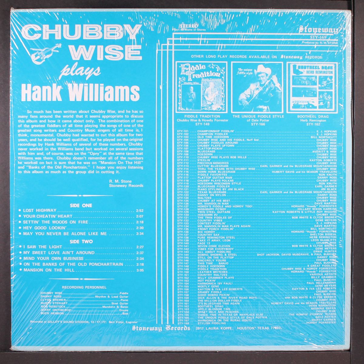 plays hank williams by CHUBBY WISE