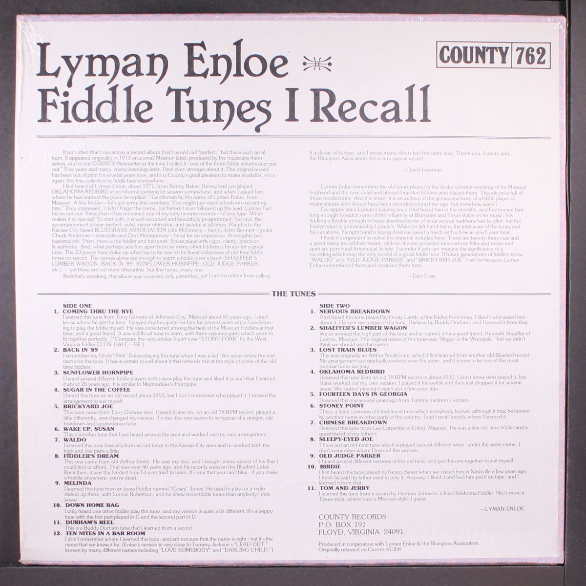 fiddle tunes i recall by LYMAN ENLOE