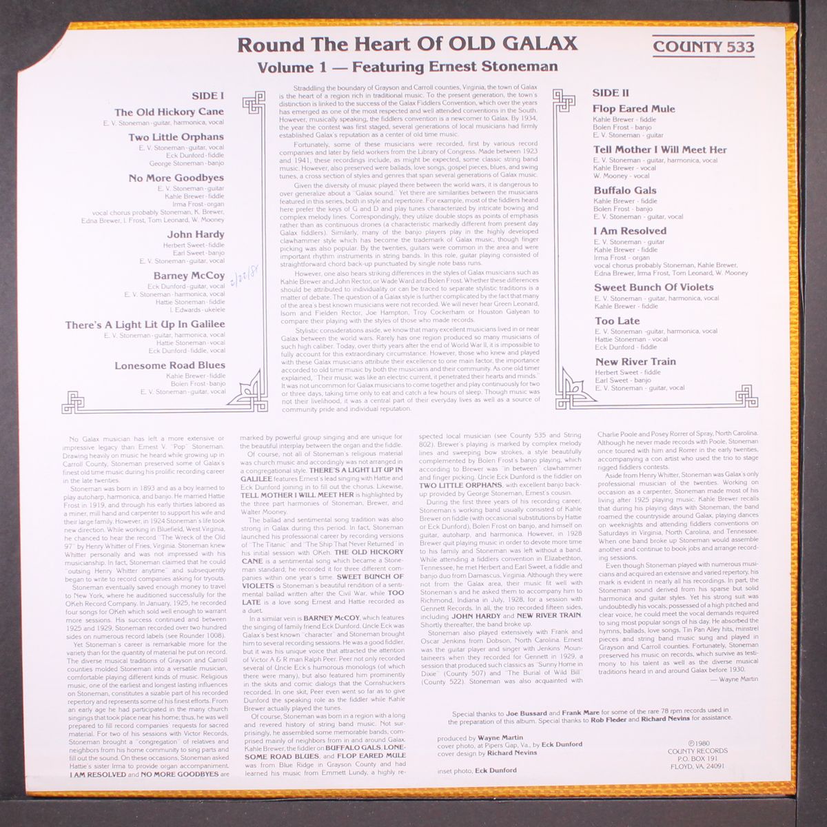 round the heart of old galax, vol. 1 by ERNEST STONEMAN