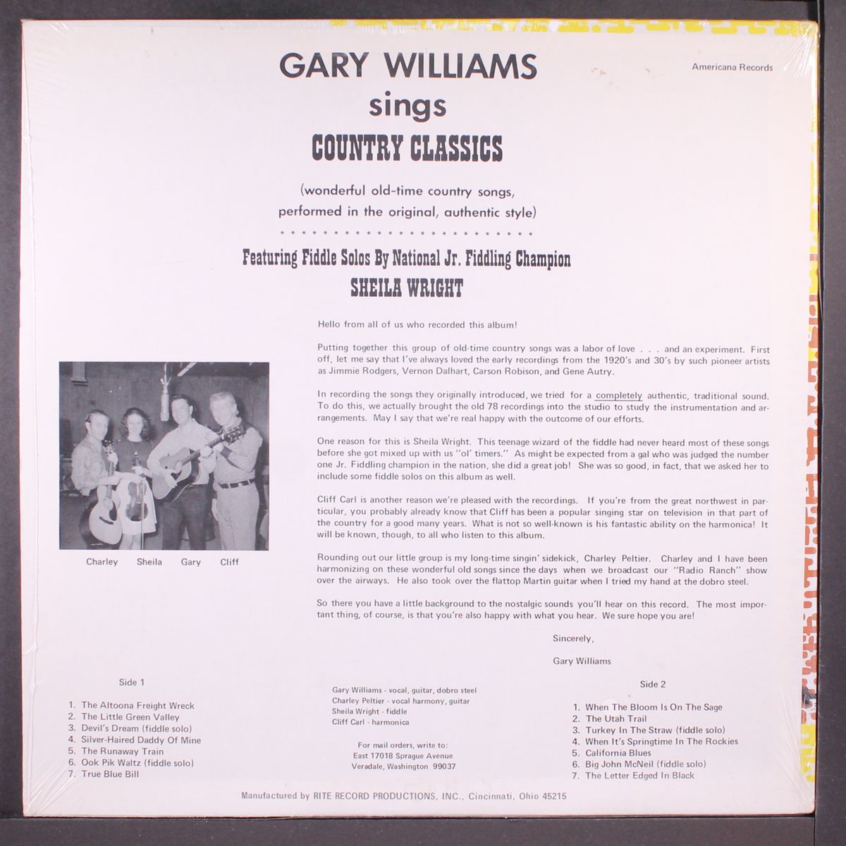 sings country classics by GARY WILLIAMS