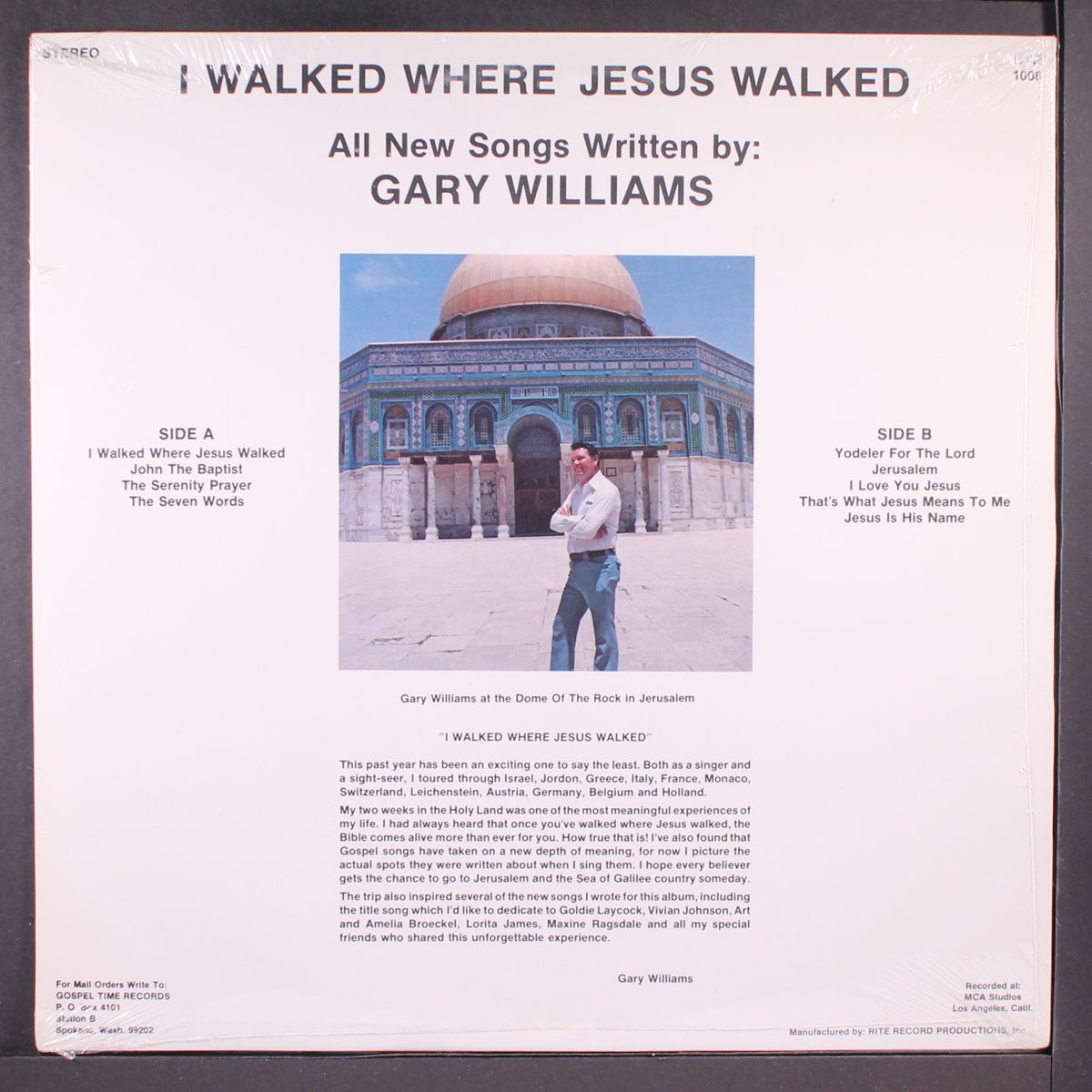 i walked where jesus walked by GARY WILLIAMS