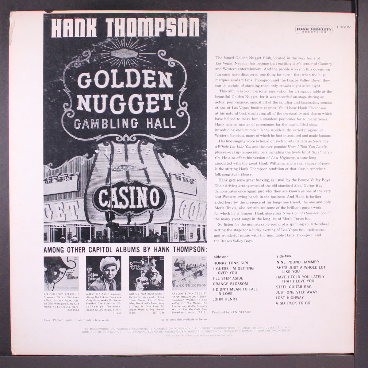 at the golden nugget by HANK THOMPSON