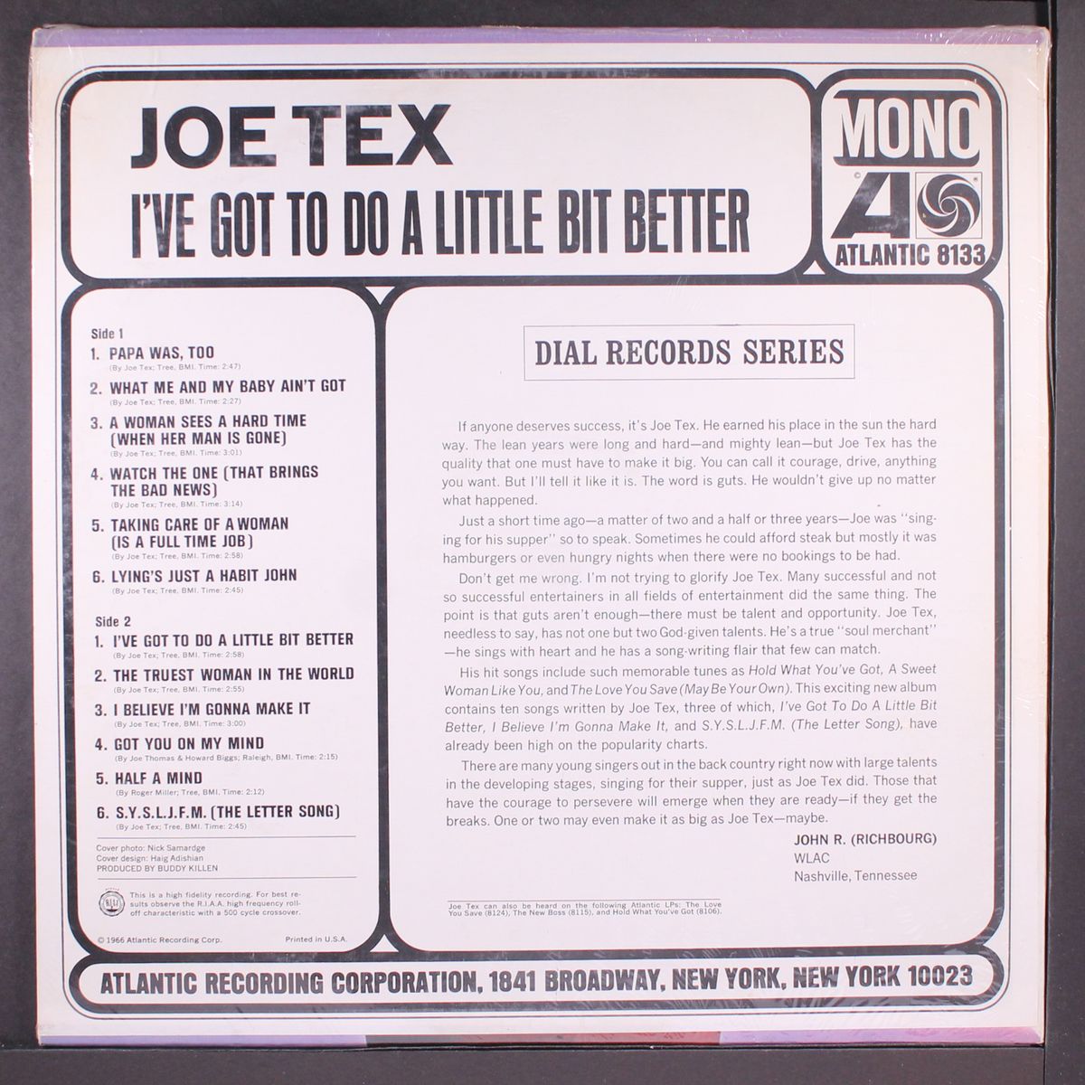 i've got to do a little bit better by JOE TEX