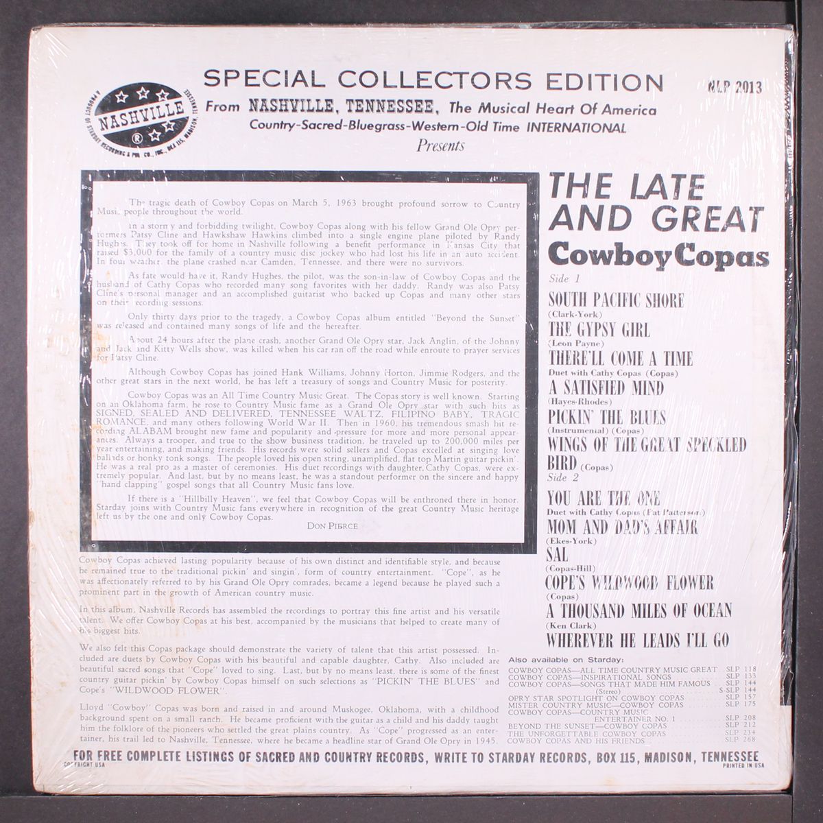 the late and great by COWBOY COPAS