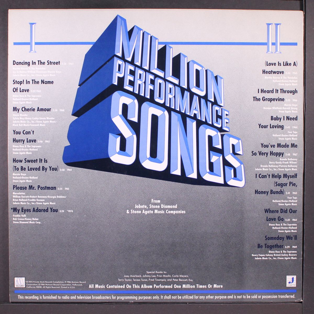 million performance songs by VARIOUS