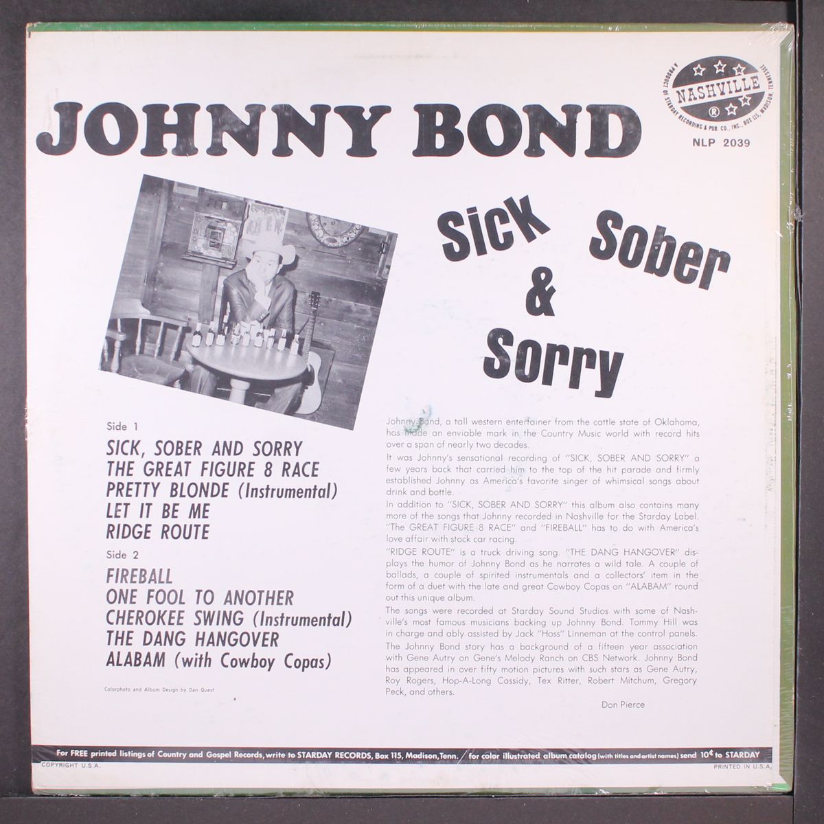 sick, sober & sorry by JOHNNY BOND