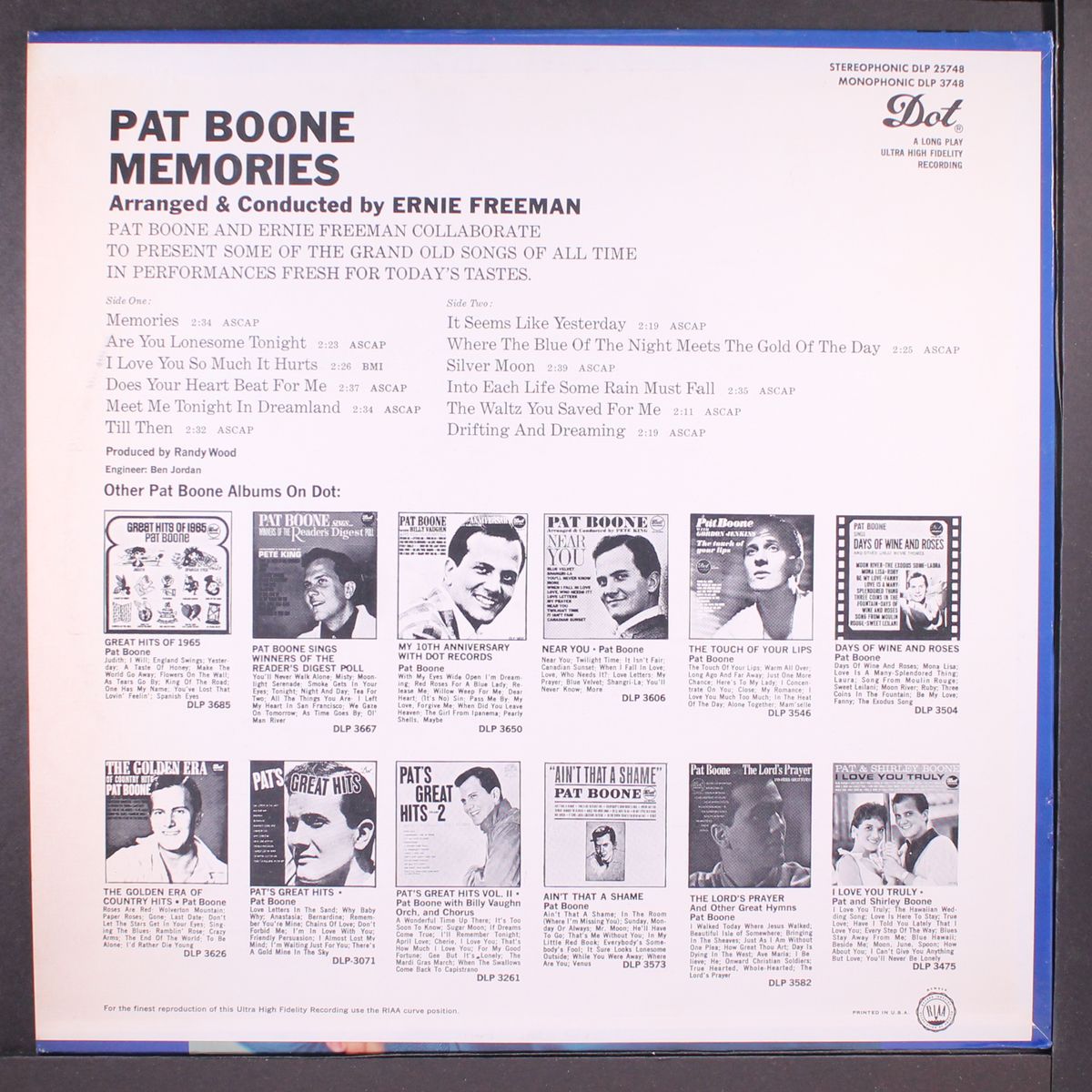 memories by PAT BOONE