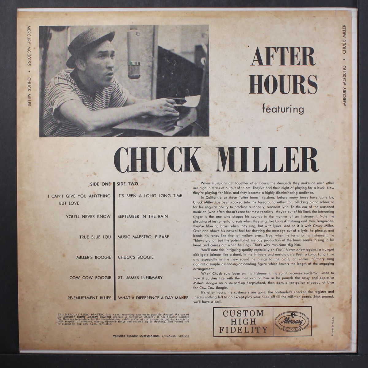 songs after hours by CHUCK MILLER