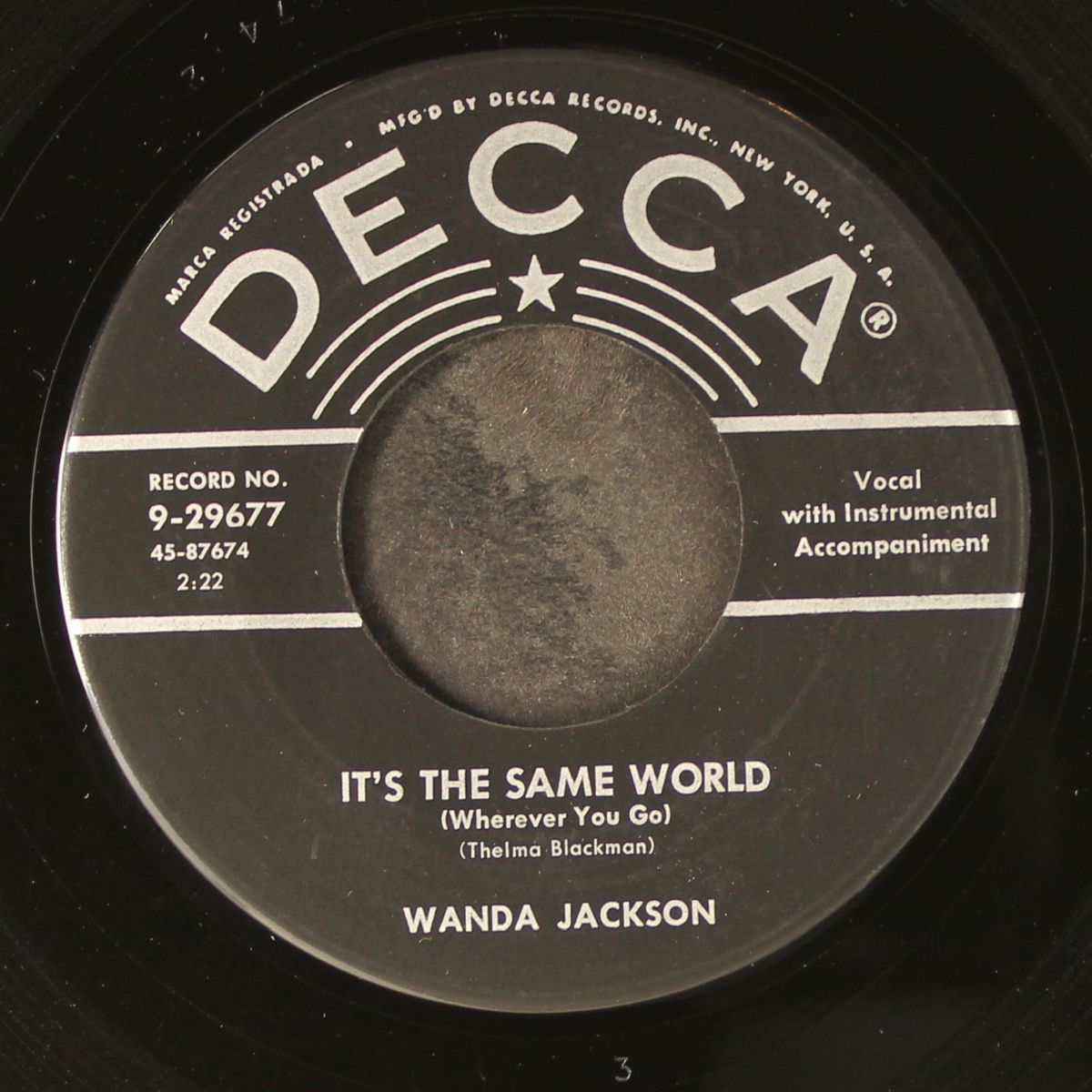 don't do the things he'd do / it's the same world by WANDA JACKSON