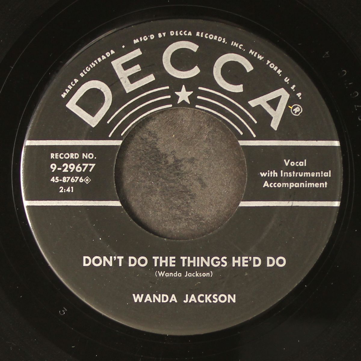 don't do the things he'd do / it's the same world by WANDA JACKSON
